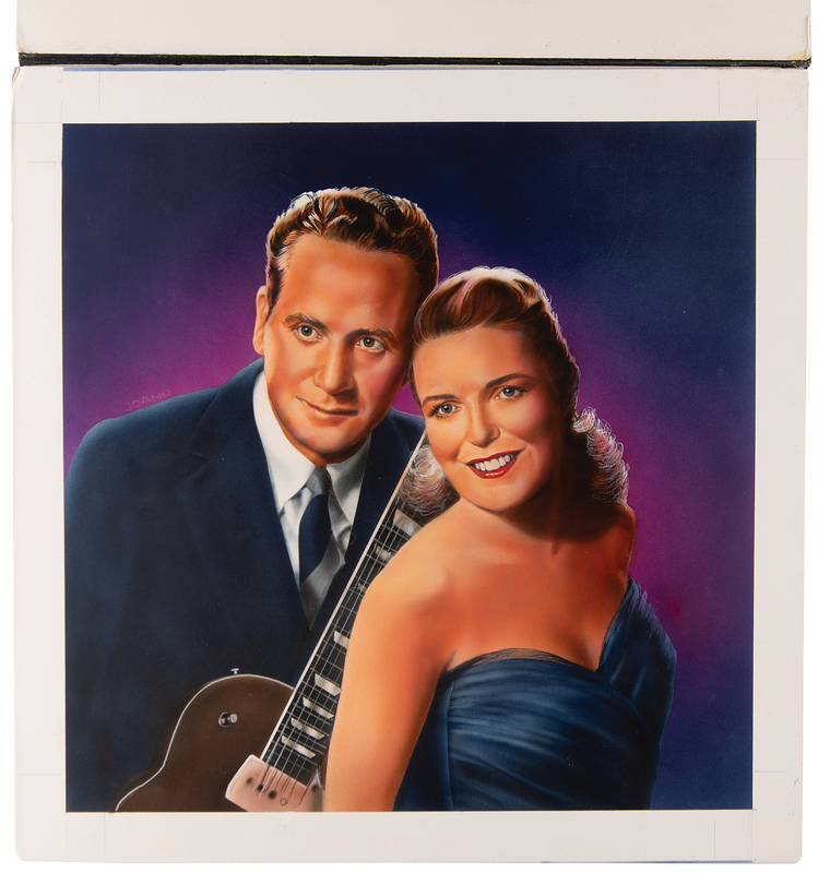 Lot 795 Les Paul and Mary Ford: Joann Daley Original CD Artwork - 16 Most Requested Songs