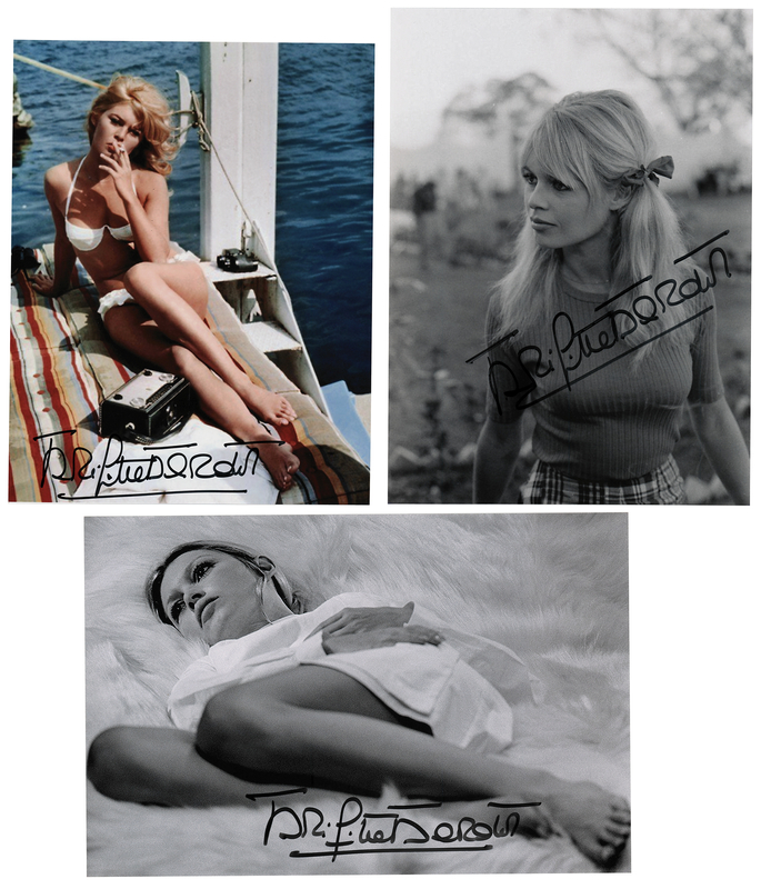 Lot 877 Brigitte Bardot (3) Signed Photographs