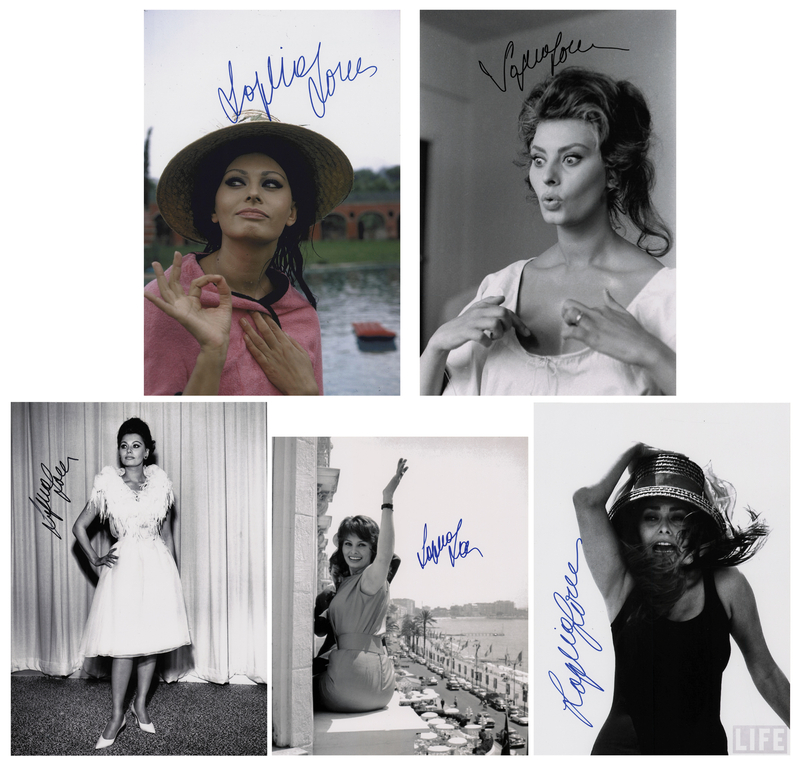 Lot 951 Sophia Loren (5) Signed Photographs