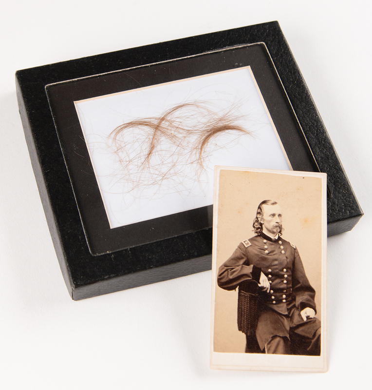 Lot 361 George A. Custer Lock of Hair and Original Carte-de-Visite Photograph