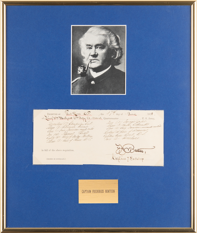 Lot 445 Little Bighorn: Frederick W. Benteen Document Signed