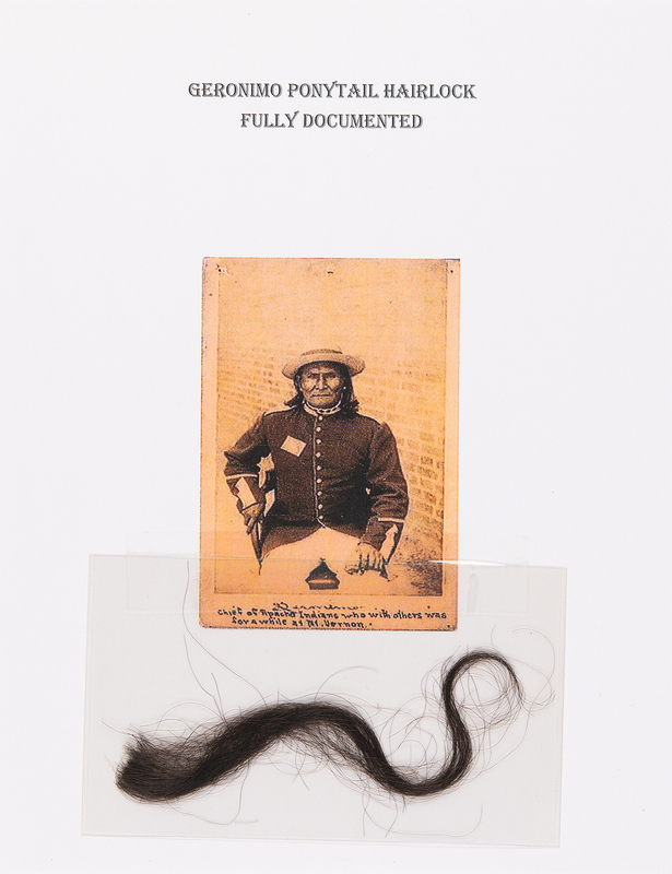 Lot 234 Geronimo: Large, Well-Documented Lock of Hair from the Apache Warrior's Ponytail