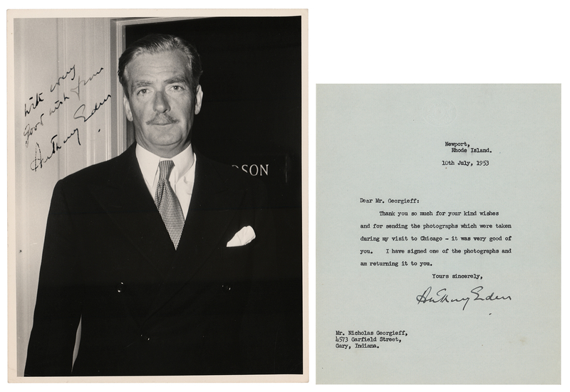 Lot 266 Anthony Eden (2) Signed Items - Typed Letter and Photograph