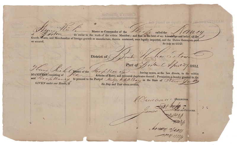 Lot 428 Henry Dearborn and James Lovell Document Signed