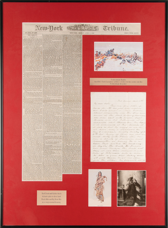 Lot 434 Fetterman Fight: Elisha Bennett Autograph Letter Signed and New-York Tribune Newspaper: 