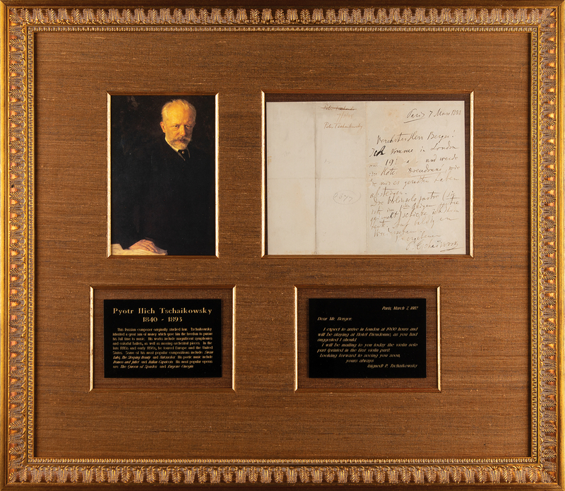 Lot 657 Pyotr Ilyich Tchaikovsky Autograph Letter Signed in Advance of His London Debut: 