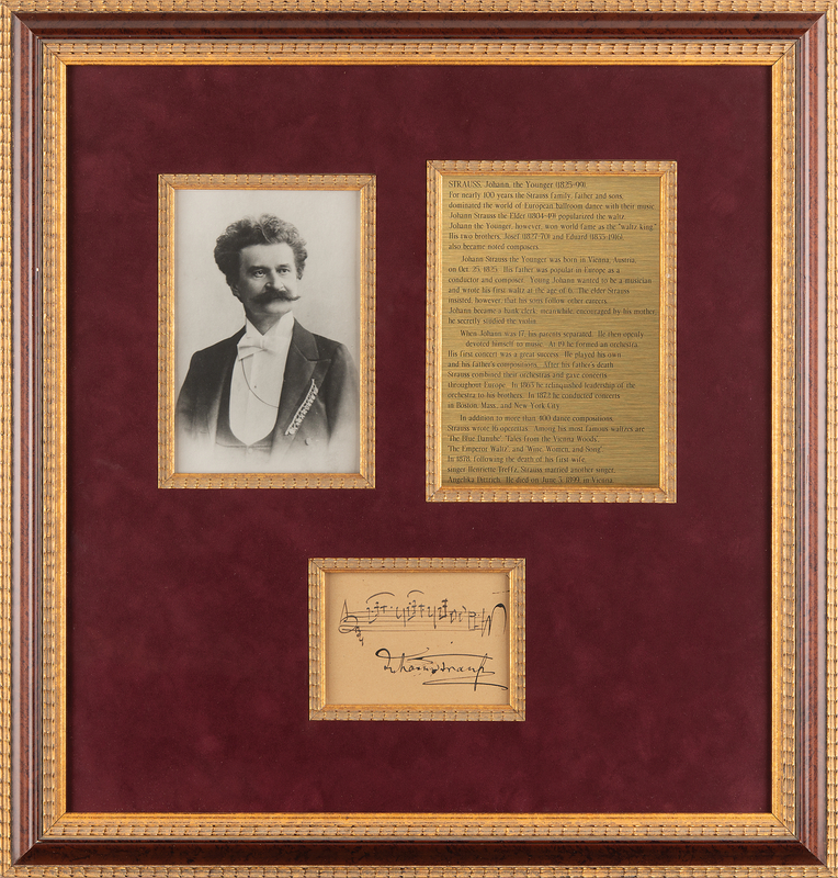 Lot 656 Johann Strauss II Autograph Musical Quotation Signed