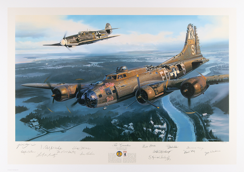 Lot 431 Eighth Air Force/Luftwaffe Signed Lithograph - The Guardian (Ltd. Ed. #AP163/190)