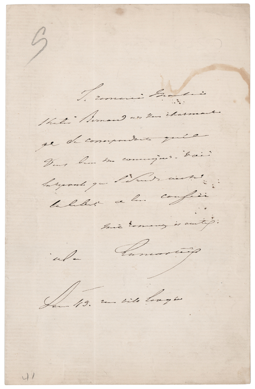 Lot 635 Alphonse de Lamartine Autograph Letter Signed