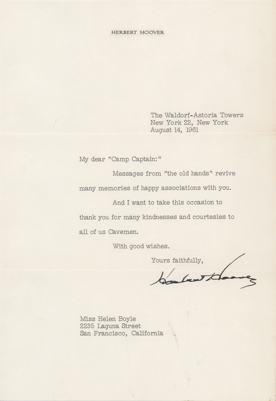 Lot 81 Herbert Hoover Typed Letter Signed