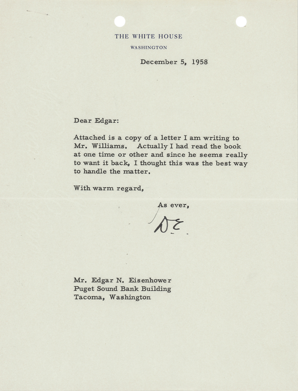 Lot 62 Dwight D. Eisenhower Typed Letter Signed as President