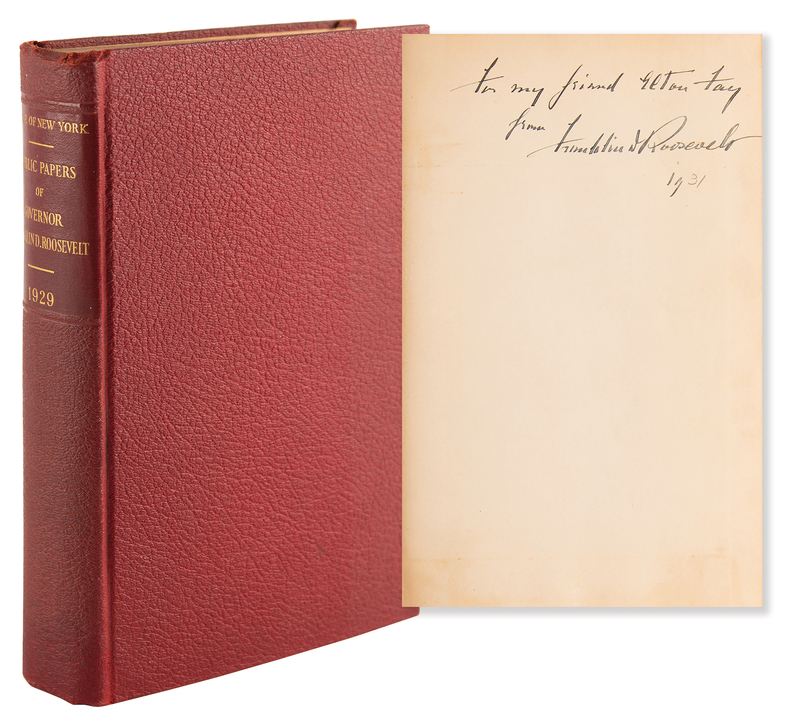 Lot 115 Franklin D. Roosevelt Signed Book - Public Papers of Franklin D. Roosevelt, Forty-Eighth Governor of the State of New York