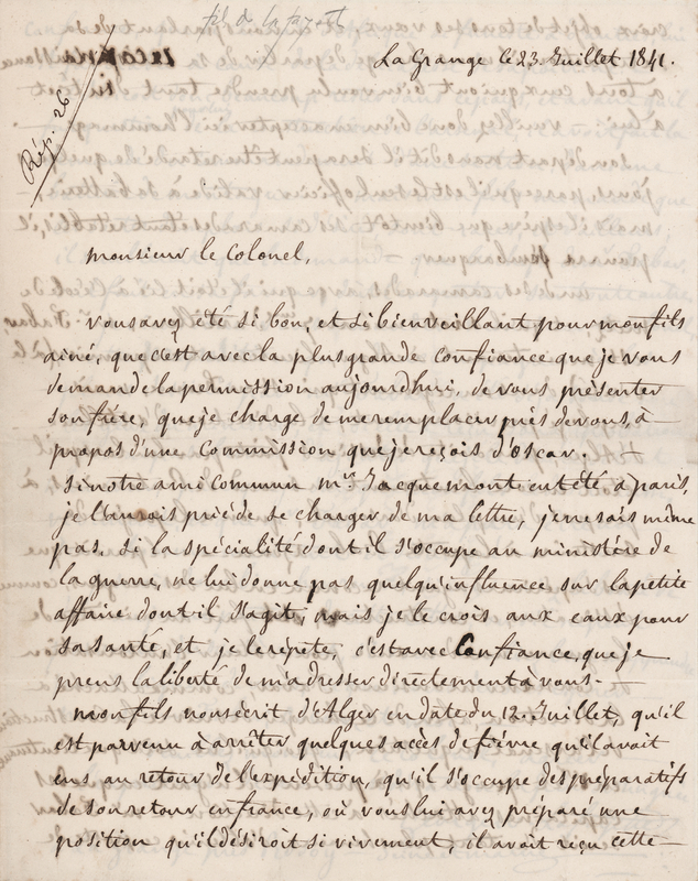 Lot 441 Georges Washington de La Fayette Autograph Letter Signed