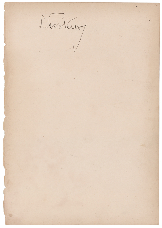 Lot 303 Louis Pasteur Signature