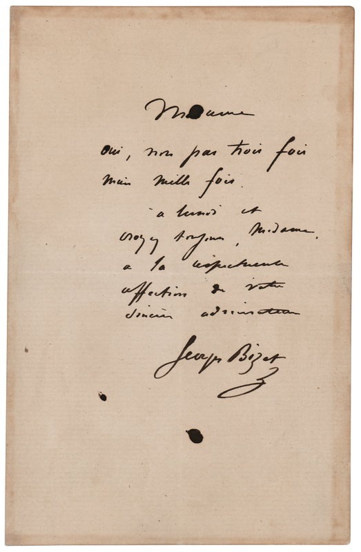 Lot 692 Georges Bizet Autograph Letter Signed