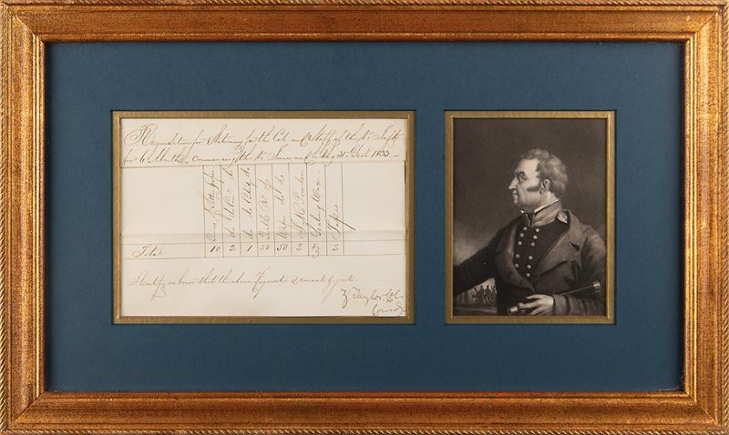 Lot 8 Zachary Taylor Document Signed - Dated to the Black Hawk War