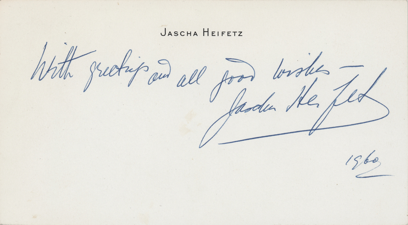 Lot 696 Jascha Heifetz Signature