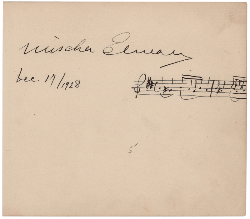 Lot 694 Mischa Elman Autograph Musical Quotation Signed