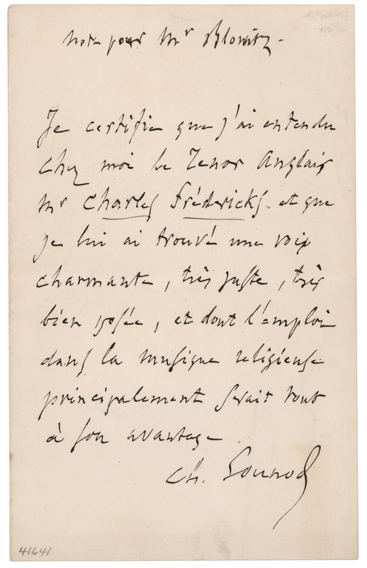 Lot 695 Charles Gounod Autograph Letter Signed