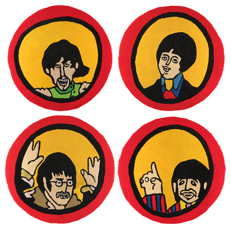 Lot 731 Beatles: Yellow Submarine 'Porthole' Plush Rugs (4)