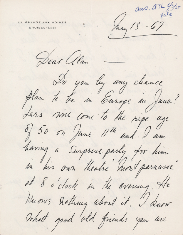 Lot 887 Ingrid Bergman Autograph Letter Signed to Alan Jay Lerner