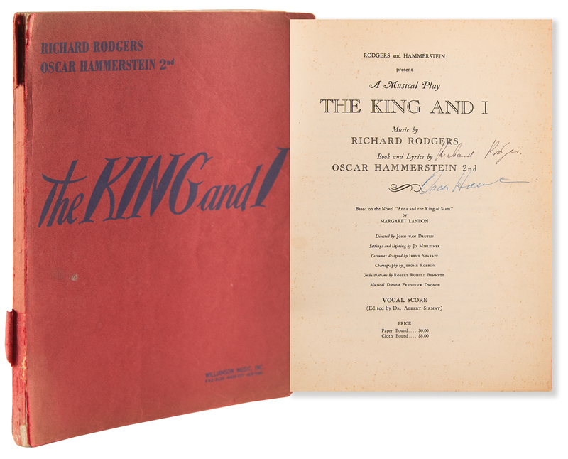 Lot 716 Richard Rodgers and Oscar Hammerstein Signed Sheet Music Booklet for 'The King and I' - From the Collection of Alan Jay Lerner