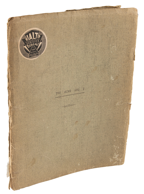 Lot 711 Alan Jay Lerner: The King and I Original 'Progress' Script