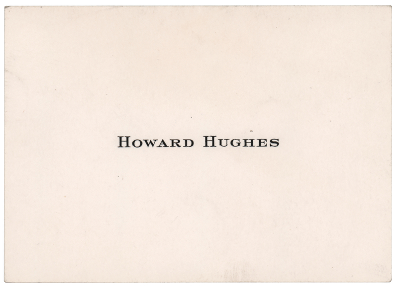 Lot 279 Howard Hughes Visiting Card