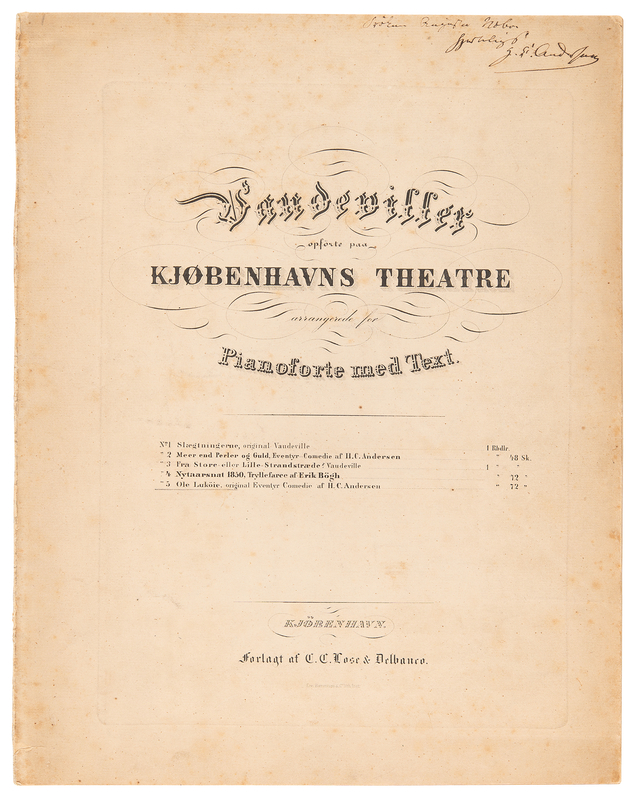 Lot 606 Hans Christian Andersen Signed Sheet Music Booklet for 'Ole Lukøje'