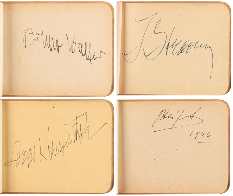 Lot 693 Classical Music Autograph Album with Igor Stravinsky and Jascha Heifetz