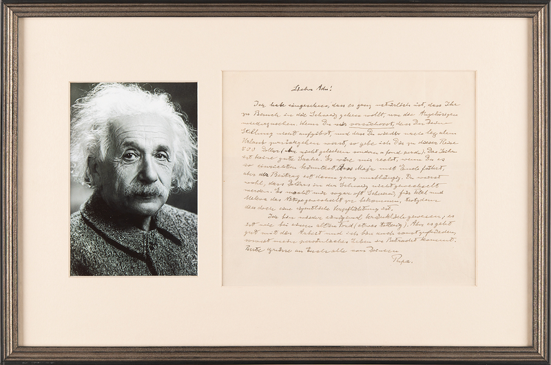 Lot 202 Albert Einstein Autograph Letter Signed to His Son, Hans Albert: 