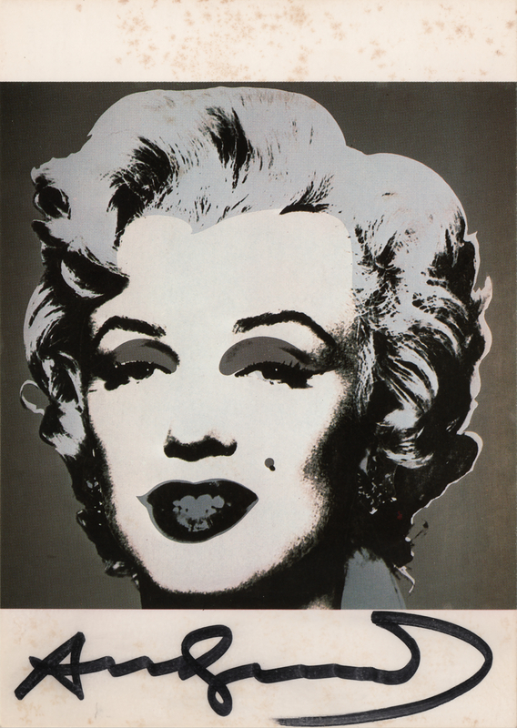 Lot 557 Andy Warhol Signed Postcard - 'Marilyn, 1967'