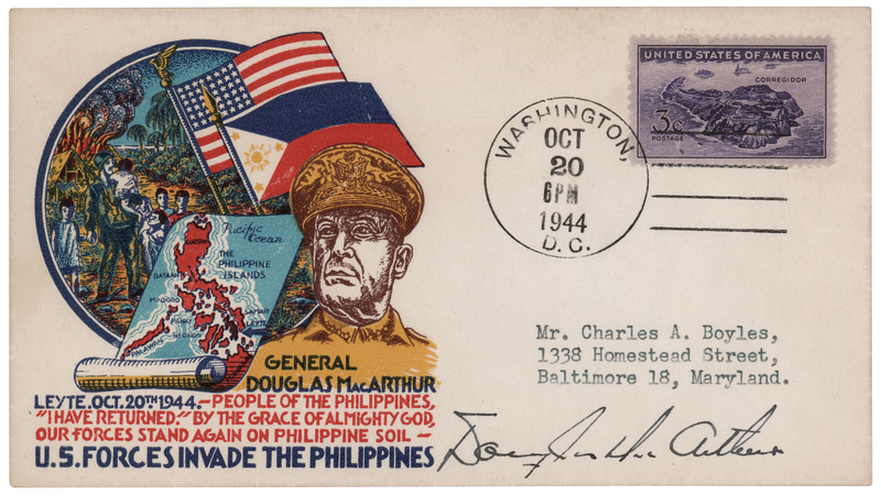 Lot 448 Douglas MacArthur Signed Commemorative Cover