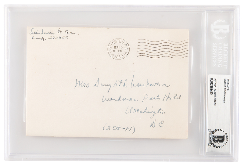 Lot 63 Dwight D. Eisenhower Signed and Hand-Addressed Mailing Envelope (September 15, 1942)