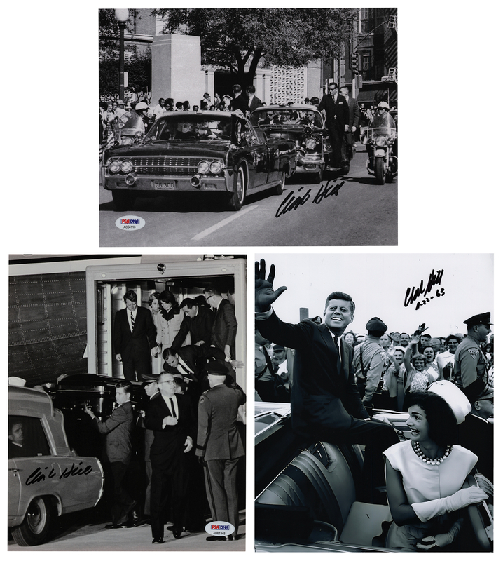 Lot 287 Kennedy Assassination: Clint Hill (3) Signed Photographs
