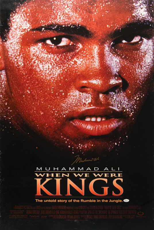 Lot 1017 Muhammad Ali Signed Movie Poster - When We Were Kings (27? x 40?)