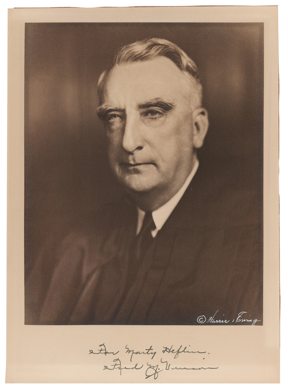 Lot 323 Fred M. Vinson Signed Photograph