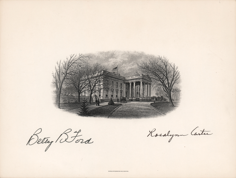 Lot 70 Betty Ford and Rosalynn Carter Signed White House Engraving