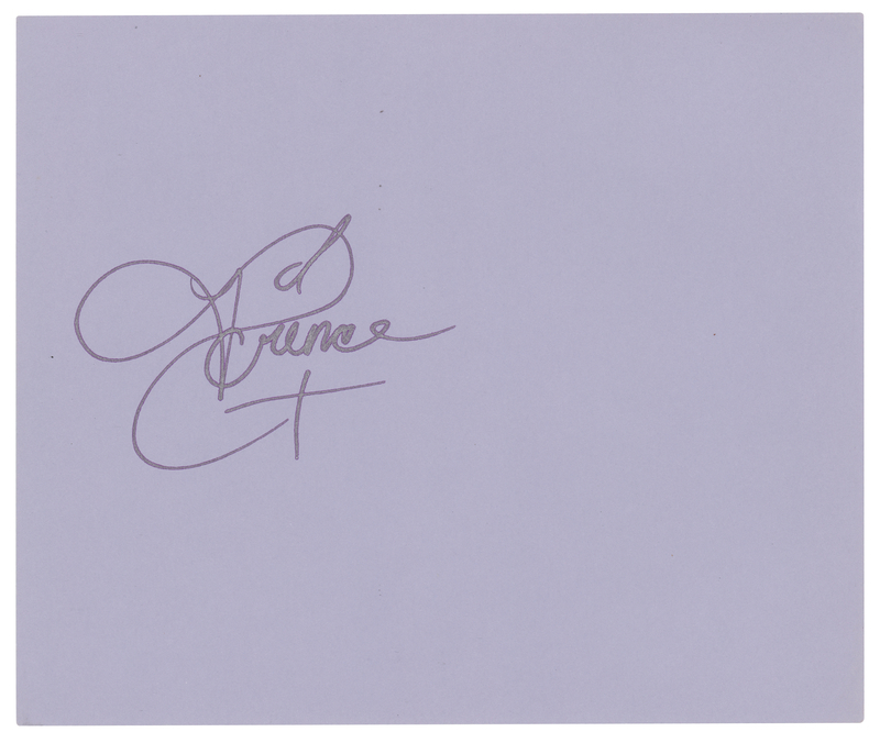 Lot 679 Prince Signature - Signed in Purple Ink on His 27th Birthday