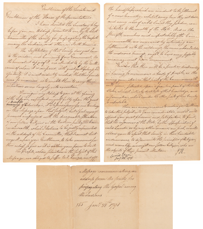 Lot 156 John Hancock Letter Signed in Support of 