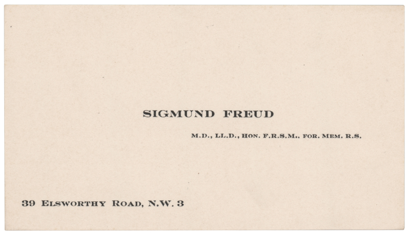 Lot 211 Sigmund Freud Scarce Calling Card - Featuring His First London Address