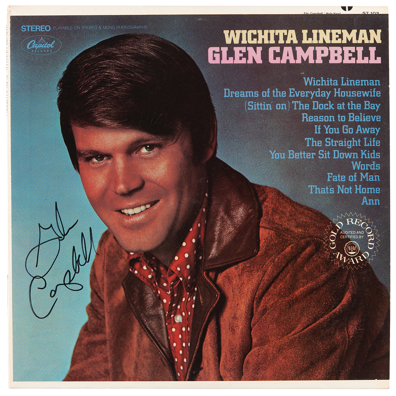 Lot 719 Glen Campbell Signed Album - Wichita Lineman