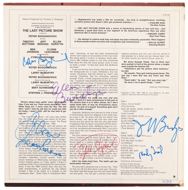 Lot 946 The Last Picture Show Multi-Signed (6)Soundtrack Album