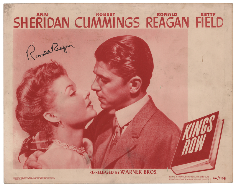Lot 112 Ronald Reagan Signed Lobby Card - Kings Row