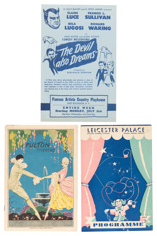 Lot 953 Bela Lugosi (3) Early Stage Programs and Handbills for Dracula and The Devil Also Dreams