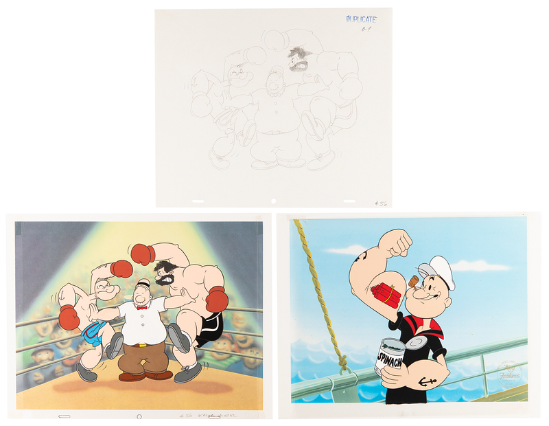 Lot 585 Myron Waldman (2) color model cels for limited edition Popeye cels