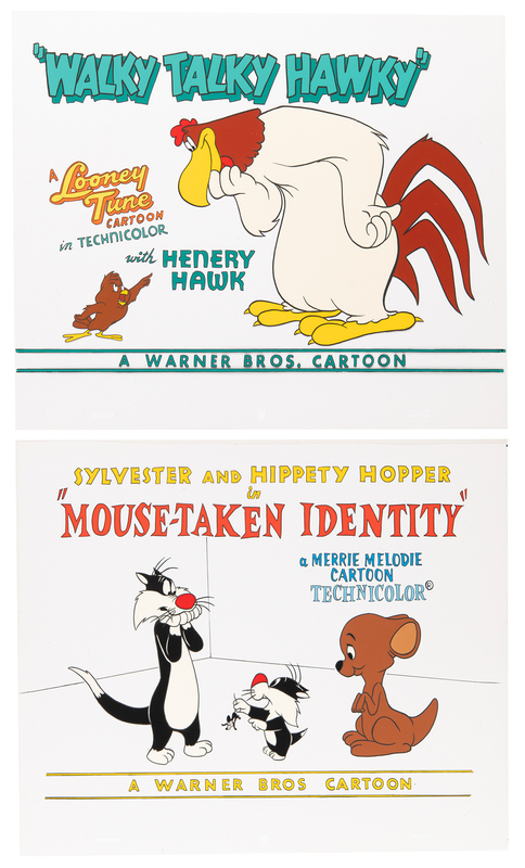Lot 581 Warner Bros. (2) color model cels for Merrie Melodies lobby cards