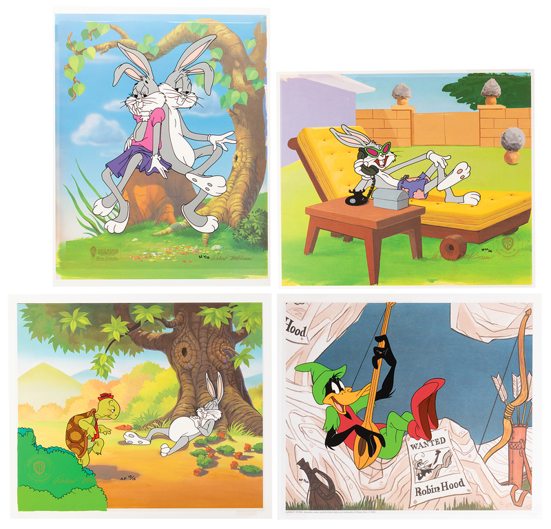 Lot 571 Looney Tunes (4) limited edition cels of Bugs Bunny and Daffy Duck