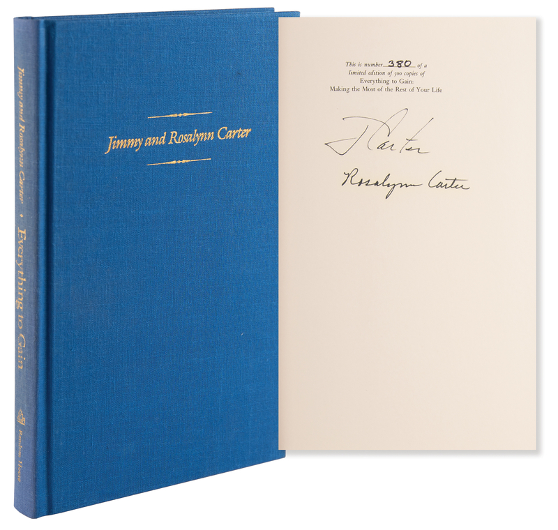 Lot 49 Jimmy and Rosalynn Carter Signed Book - Everything to Gain (Ltd. Ed. #380/500)