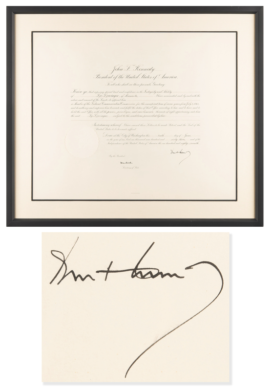 Lot 23 President John F. Kennedy Appoints an FCC Member Renowned for Devising the 9-1-1 Emergency Number